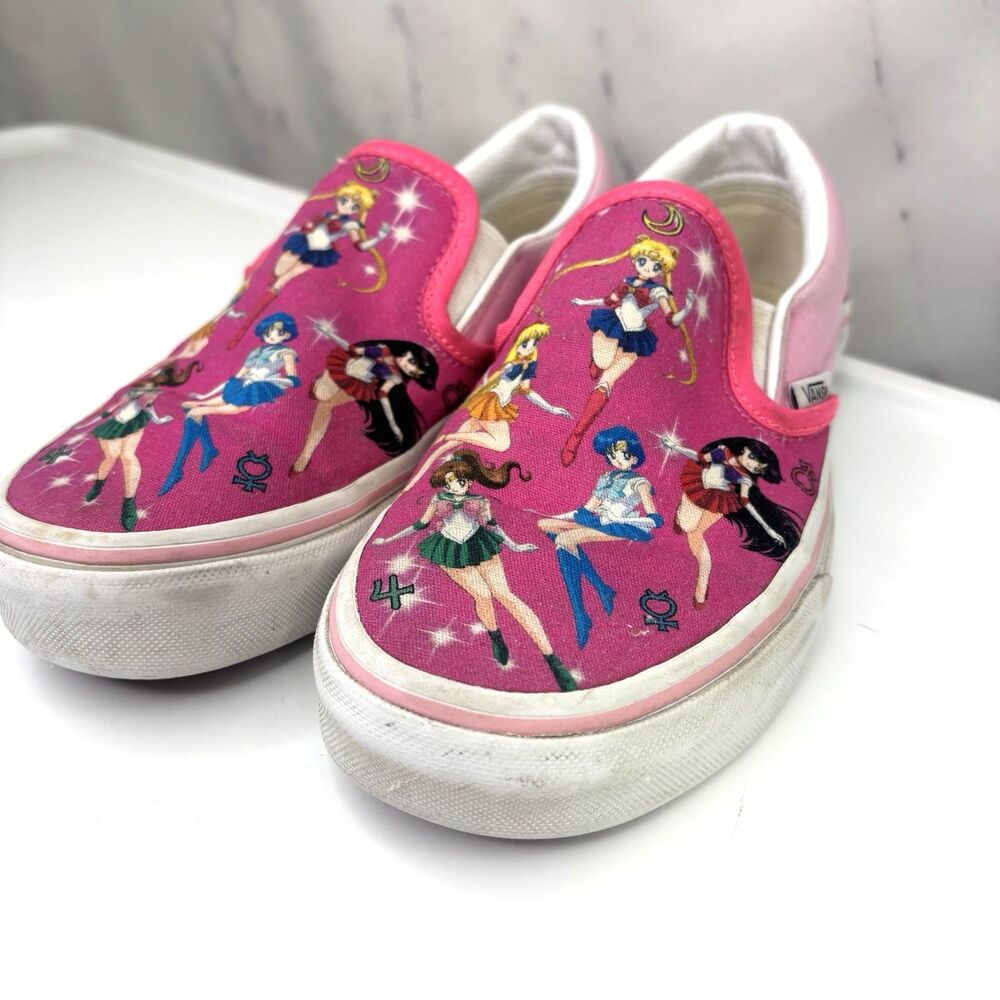 Vans X Sailor Moon Slip on Shoes Anime Pretty Guardians Womens 5 Kids 3.5 Retro